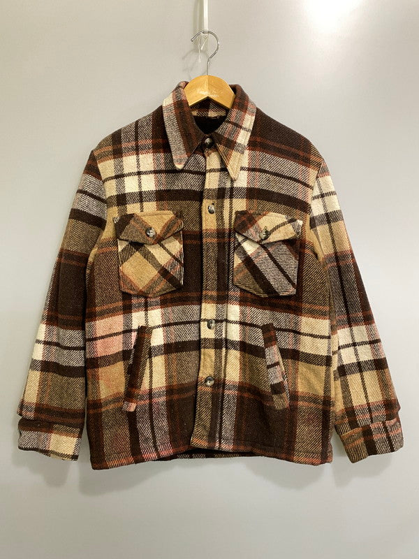 【現状渡し品】【メンズ】 JCPENNEY JCペニー CPO WOOL JACKET 60S～70S ウールジャケット 60年代～70年代 ヴィンテージ メンズ アウター ミリタリー チェック柄 146-261002-em-30-min サイズ：S カラー：ブラウン系 万代Net店