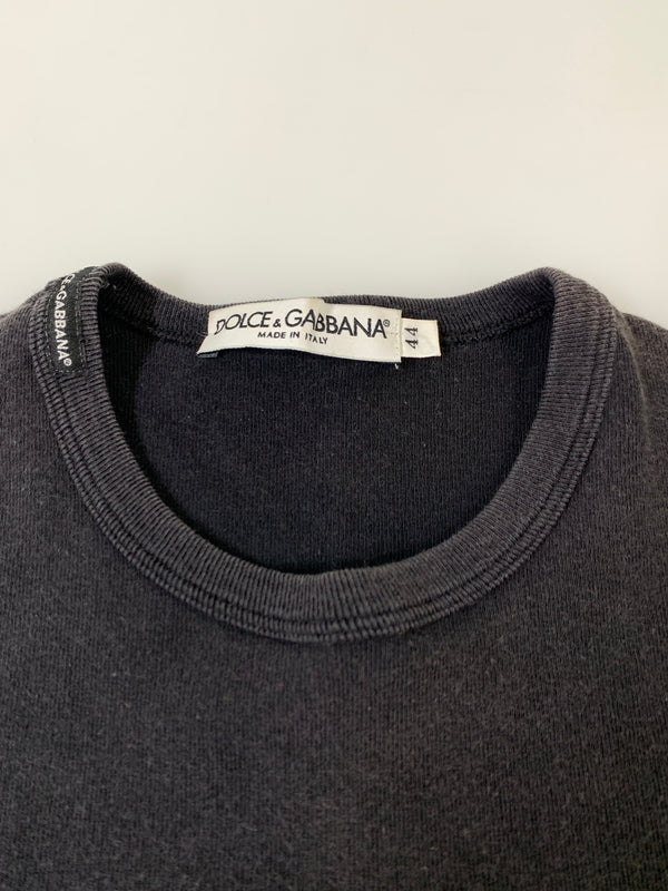 【中古品】【レディース】 DOLCE&GABBANA ドルチェアンドガッバーナ STRETCH TEE ストレッチ 半袖Tシャツ レディース トップス 無地 ドルガバ 170-261002-em-61-min サイズ：44 カラー：ブラック 万代Net店