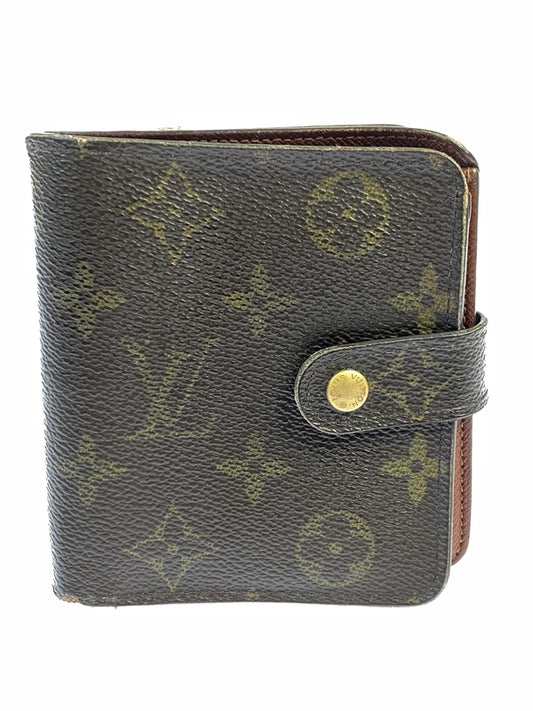 【中古品】【メンズ/レディース】 LOUIS VUITTON ルイ・ヴィトン モノグラム コンパクト・ジップ M61667 二つ折り財布 ウォレット 179-261008-em-05-min カラー：ブラウン 万代Net店