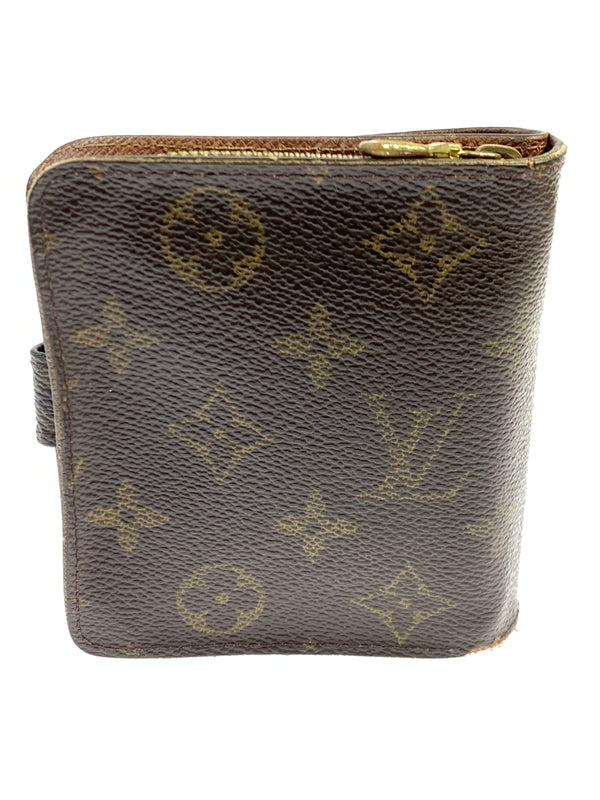 【中古品】【メンズ/レディース】 LOUIS VUITTON ルイ・ヴィトン モノグラム コンパクト・ジップ M61667 二つ折り財布 ウォレット 179-261008-em-05-min カラー：ブラウン 万代Net店