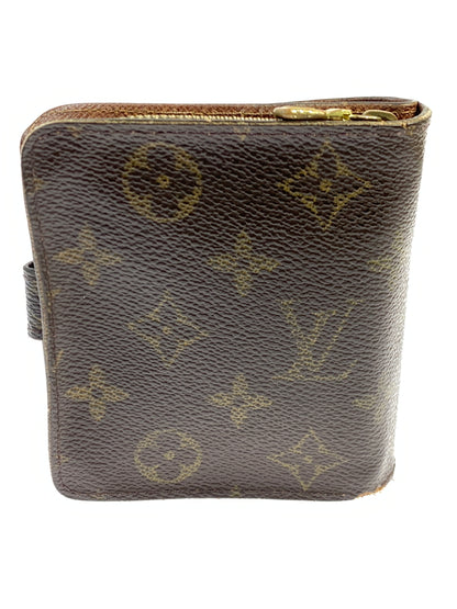 【中古品】【メンズ/レディース】 LOUIS VUITTON ルイ・ヴィトン モノグラム コンパクト・ジップ M61667 二つ折り財布 ウォレット 179-261008-em-05-min カラー：ブラウン 万代Net店