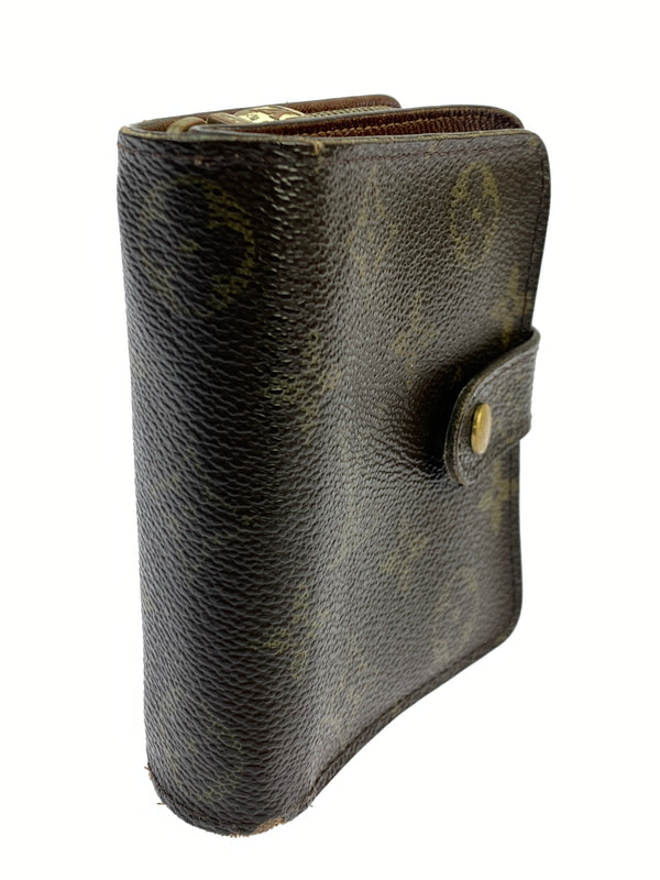 【中古品】【メンズ/レディース】 LOUIS VUITTON ルイ・ヴィトン モノグラム コンパクト・ジップ M61667 二つ折り財布 ウォレット 179-261008-em-05-min カラー：ブラウン 万代Net店