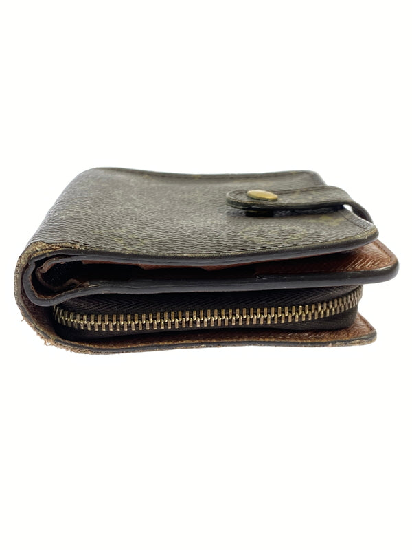 【中古品】【メンズ/レディース】 LOUIS VUITTON ルイ・ヴィトン モノグラム コンパクト・ジップ M61667 二つ折り財布 ウォレット 179-261008-em-05-min カラー：ブラウン 万代Net店