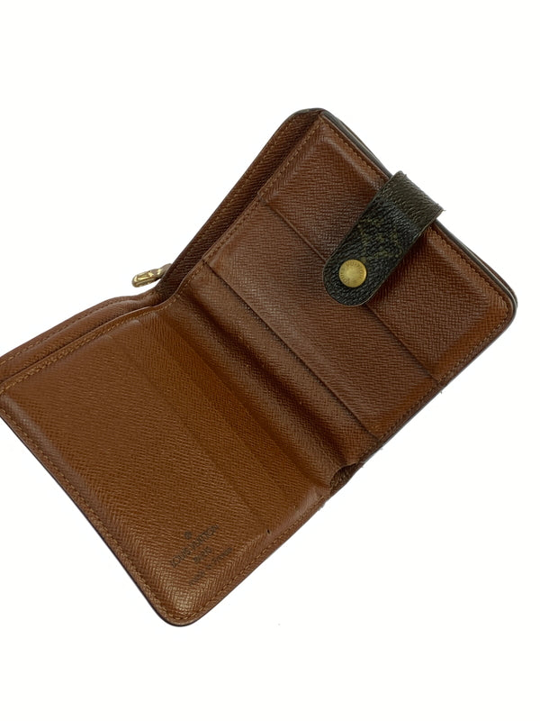 【中古品】【メンズ/レディース】 LOUIS VUITTON ルイ・ヴィトン モノグラム コンパクト・ジップ M61667 二つ折り財布 ウォレット 179-261008-em-05-min カラー：ブラウン 万代Net店