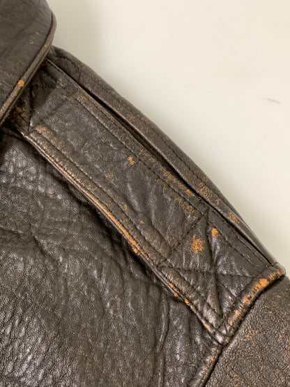 【現状渡し品】【メンズ】 AVIREX アヴィレックス A-2 LEATHER JACKET レザー ジャケット メンズ アウター ブルゾン 革ジャン 145-261002-em-59-min カラー：ブラウン 万代Net店