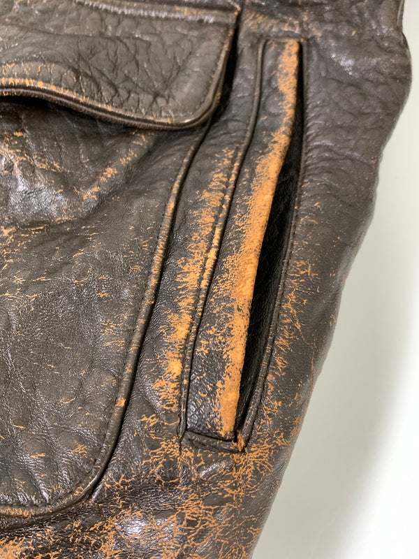 【現状渡し品】【メンズ】 AVIREX アヴィレックス A-2 LEATHER JACKET レザー ジャケット メンズ アウター ブルゾン 革ジャン 145-261002-em-59-min カラー：ブラウン 万代Net店