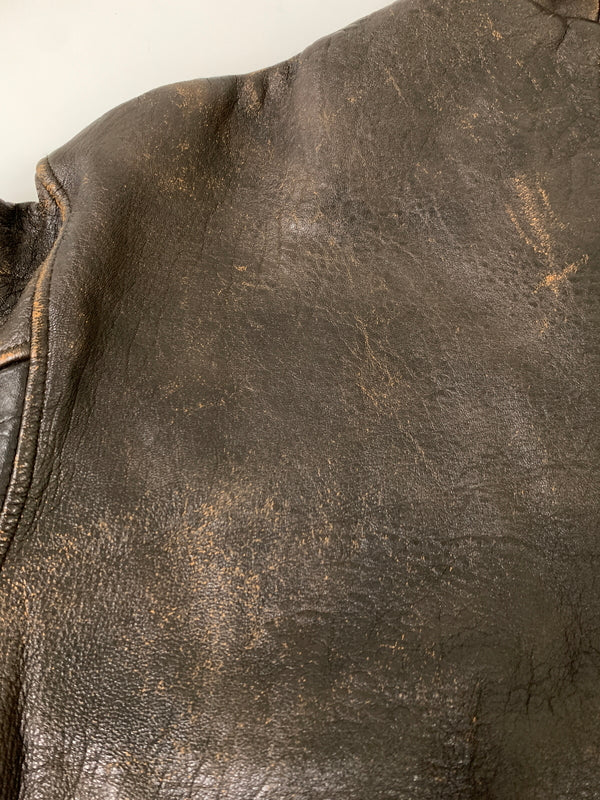 【現状渡し品】【メンズ】 AVIREX アヴィレックス A-2 LEATHER JACKET レザー ジャケット メンズ アウター ブルゾン 革ジャン 145-261002-em-59-min カラー：ブラウン 万代Net店