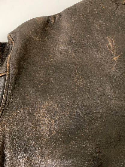 【現状渡し品】【メンズ】 AVIREX アヴィレックス A-2 LEATHER JACKET レザー ジャケット メンズ アウター ブルゾン 革ジャン 145-261002-em-59-min カラー：ブラウン 万代Net店