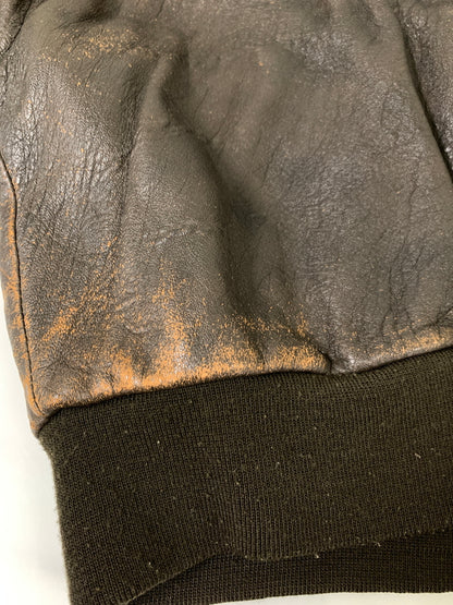 【現状渡し品】【メンズ】 AVIREX アヴィレックス A-2 LEATHER JACKET レザー ジャケット メンズ アウター ブルゾン 革ジャン 145-261002-em-59-min カラー：ブラウン 万代Net店
