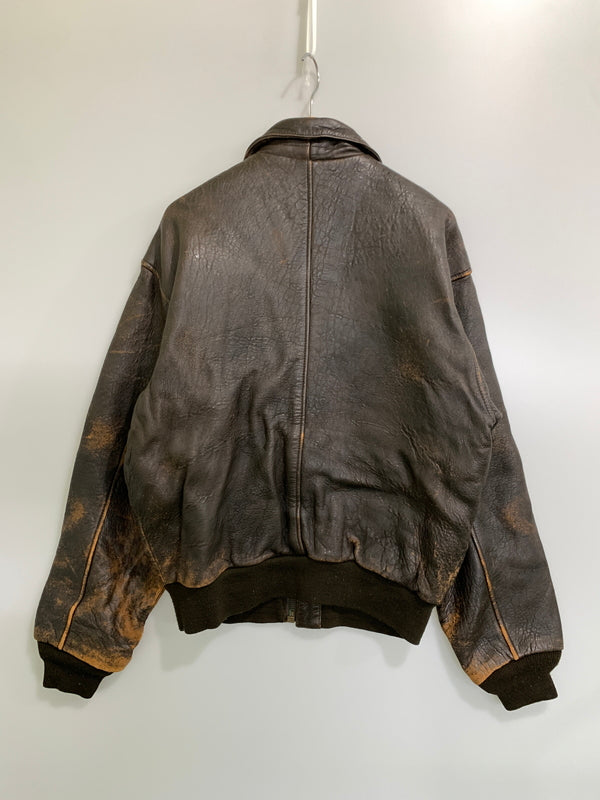 【現状渡し品】【メンズ】 AVIREX アヴィレックス A-2 LEATHER JACKET レザー ジャケット メンズ アウター ブルゾン 革ジャン 145-261002-em-59-min カラー：ブラウン 万代Net店