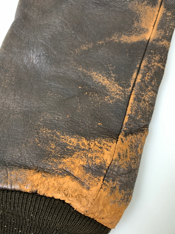 【現状渡し品】【メンズ】 AVIREX アヴィレックス A-2 LEATHER JACKET レザー ジャケット メンズ アウター ブルゾン 革ジャン 145-261002-em-59-min カラー：ブラウン 万代Net店