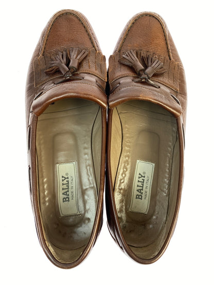 【現状渡し品】【メンズ】 BALLY バリー タッセルローファー 革靴 メンズ 靴 シューズ 165-261007-em-09-min サイズ：9M カラー：ブラウン 万代Net店