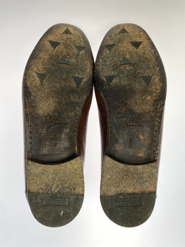 【現状渡し品】【メンズ】 BALLY バリー タッセルローファー 革靴 メンズ 靴 シューズ 165-261007-em-09-min サイズ：9M カラー：ブラウン 万代Net店