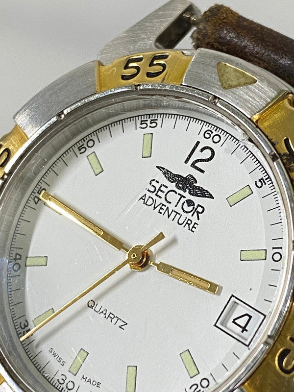 【中古品】【メンズ】 SECTOR セクター ADVENTURE アドベンチャー アナログ クオーツ腕時計 197-261008-KS-23-min カラー：シルバー/ゴールド/ブラウン 万代Net店
