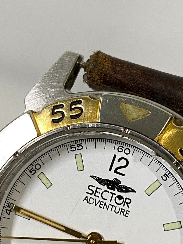 【中古品】【メンズ】 SECTOR セクター ADVENTURE アドベンチャー アナログ クオーツ腕時計 197-261008-KS-23-min カラー：シルバー/ゴールド/ブラウン 万代Net店