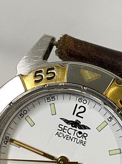 【中古品】【メンズ】 SECTOR セクター ADVENTURE アドベンチャー アナログ クオーツ腕時計 197-261008-KS-23-min カラー：シルバー/ゴールド/ブラウン 万代Net店