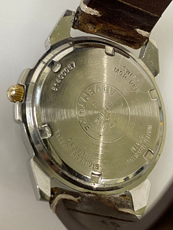 【中古品】【メンズ】 SECTOR セクター ADVENTURE アドベンチャー アナログ クオーツ腕時計 197-261008-KS-23-min カラー：シルバー/ゴールド/ブラウン 万代Net店