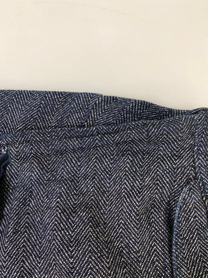 【中古品】【メンズ】 QUILP MODE ET ARTISANS クイルプ モード アルチザン WIDE EASY PANT ワイドイージーパンツ ヘリンボーン クロップドパンツ 151-261010-ta-09-min サイズ：ONE カラー：ネイビー 万代Net店