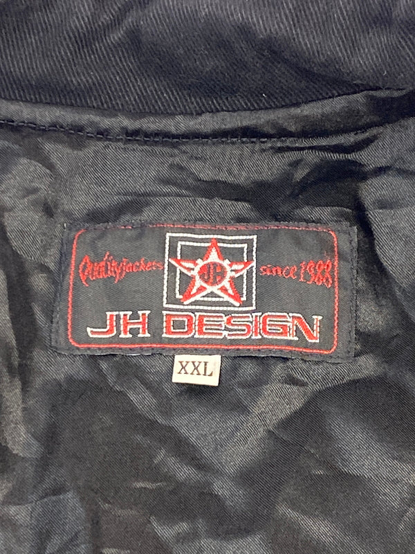 【中古品】【メンズ】 JH DESIGN ジェイエイチ デザイン レーシングジャケット メンズ アウター ブルゾン ワッペン 刺繍 146-261005-em-19-min サイズ：XXL カラー：ブラック 万代Net店