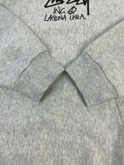 【中古品】【メンズ】 STUSSY ステューシー PULLOVER HOODIE プルオーバー フーディ メンズ トップス パーカー フード付き スウェット 142-261005-em-07-min サイズ：XL カラー：ライトグレー 万代Net店