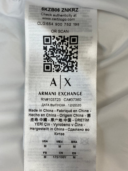【現状渡し品】【メンズ】 ARMANI EXCHANGE アルマーニエクスチェンジ 6KZB06 ZNKRZ PUFFER JACKET パファージャケット 中綿ジャケット 141-261003-ta-28-min サイズ：M カラー：ホワイト/ブラック 万代Net店
