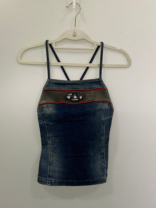 【中古品】【レディース】 DIESEL ディーゼル デニム Dロゴ キャミ レディース トップス キャミソール ビスチェ 170-261007-em-34-min サイズ：M カラー：インディゴ 万代Net店