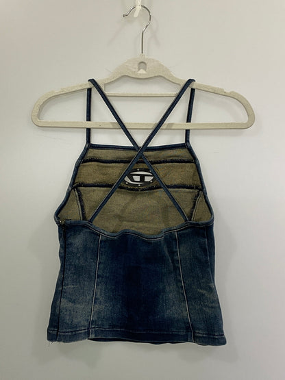 【中古品】【レディース】 DIESEL ディーゼル デニム Dロゴ キャミ レディース トップス キャミソール ビスチェ 170-261007-em-34-min サイズ：M カラー：インディゴ 万代Net店