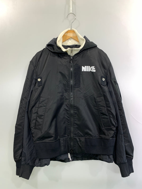 【中古品】【メンズ】 SACAI × NIKE サカイ ナイキ CZ4697-010 21AW NRG LAYERED JKT ウィンドランナージャケット レイヤード ボンバージャケット ナイロン アウター 140-261010-ta-20-min サイズ：S カラー：ブラック 万代Net店