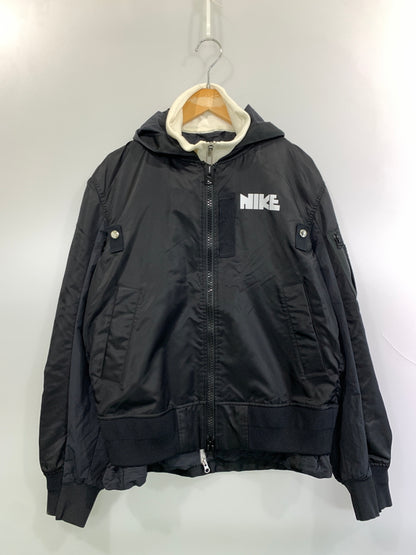 【中古品】【メンズ】 SACAI × NIKE サカイ ナイキ CZ4697-010 21AW NRG LAYERED JKT ウィンドランナージャケット レイヤード ボンバージャケット ナイロン アウター 140-261010-ta-20-min サイズ：S カラー：ブラック 万代Net店
