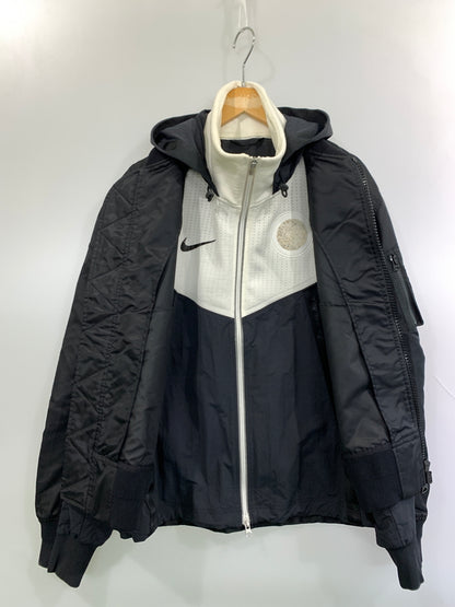 【中古品】【メンズ】 SACAI × NIKE サカイ ナイキ CZ4697-010 21AW NRG LAYERED JKT ウィンドランナージャケット レイヤード ボンバージャケット ナイロン アウター 140-261010-ta-20-min サイズ：S カラー：ブラック 万代Net店