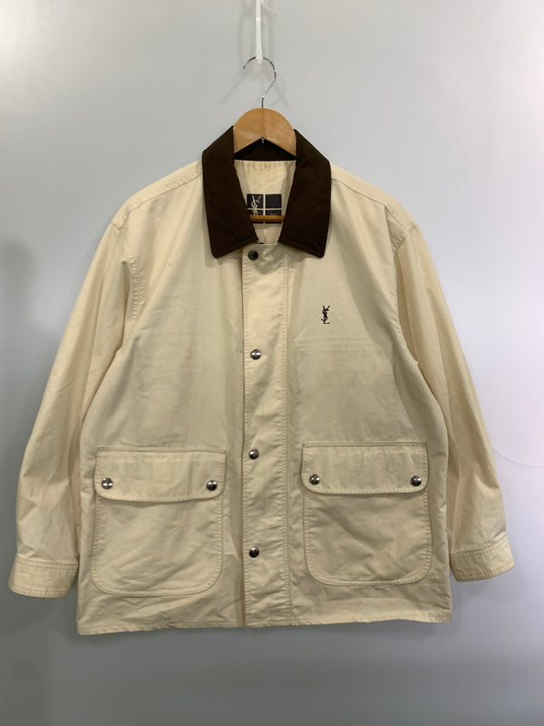 【現状渡し品】【メンズ】 YVES SAINT LAURENT イヴ・サンローラン フィールドジャケット コットンジャケット ミドルコート 146-261010-ta-32-min サイズ：105 カラー：アイボリー系 万代Net店