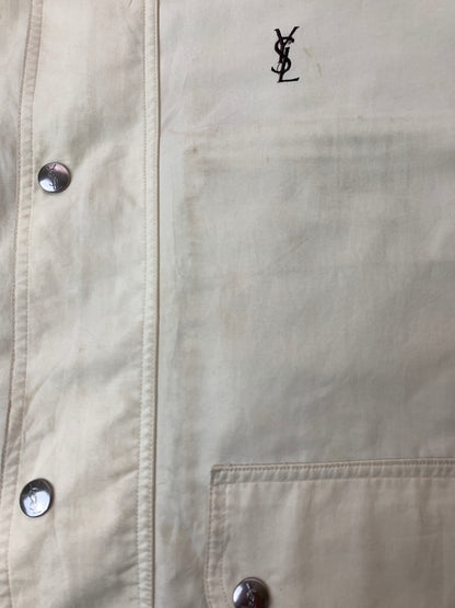 【現状渡し品】【メンズ】 YVES SAINT LAURENT イヴ・サンローラン フィールドジャケット コットンジャケット ミドルコート 146-261010-ta-32-min サイズ：105 カラー：アイボリー系 万代Net店