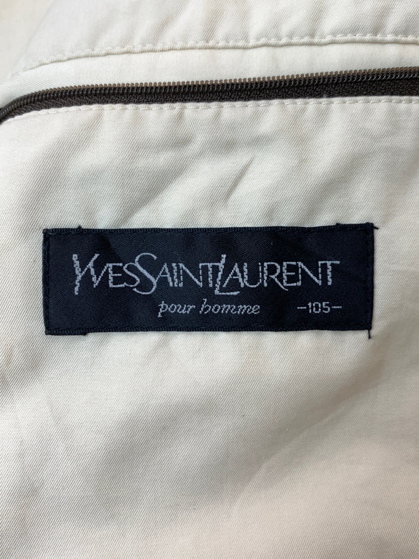 【現状渡し品】【メンズ】 YVES SAINT LAURENT イヴ・サンローラン フィールドジャケット コットンジャケット ミドルコート 146-261010-ta-32-min サイズ：105 カラー：アイボリー系 万代Net店