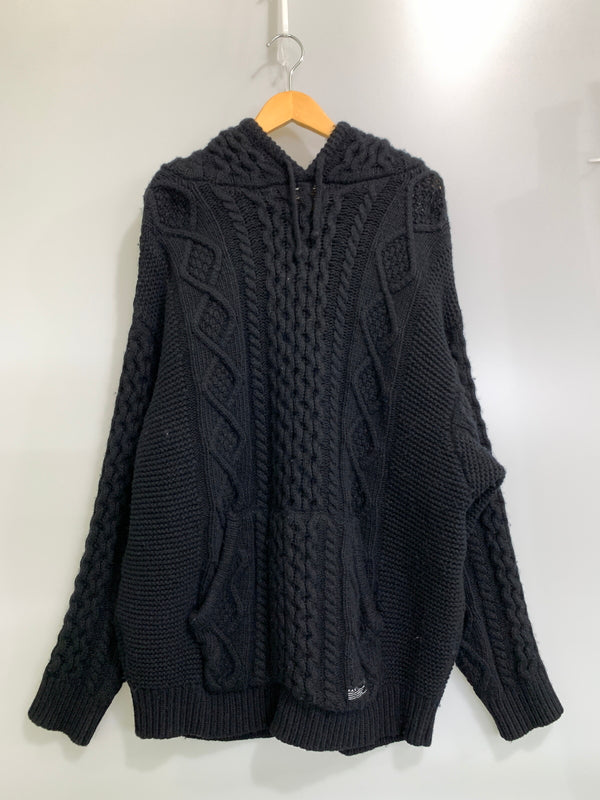 【中古品】【メンズ】 F.A.T エフ エー ティー フィッシャーマンニットパーカー F32420-KN06-AB メンズ トップス 142-261008-KS-30-min サイズ：JUMBO カラー：ブラック 万代Net店