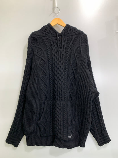 【中古品】【メンズ】 F.A.T エフ エー ティー フィッシャーマンニットパーカー F32420-KN06-AB メンズ トップス 142-261008-KS-30-min サイズ：JUMBO カラー：ブラック 万代Net店