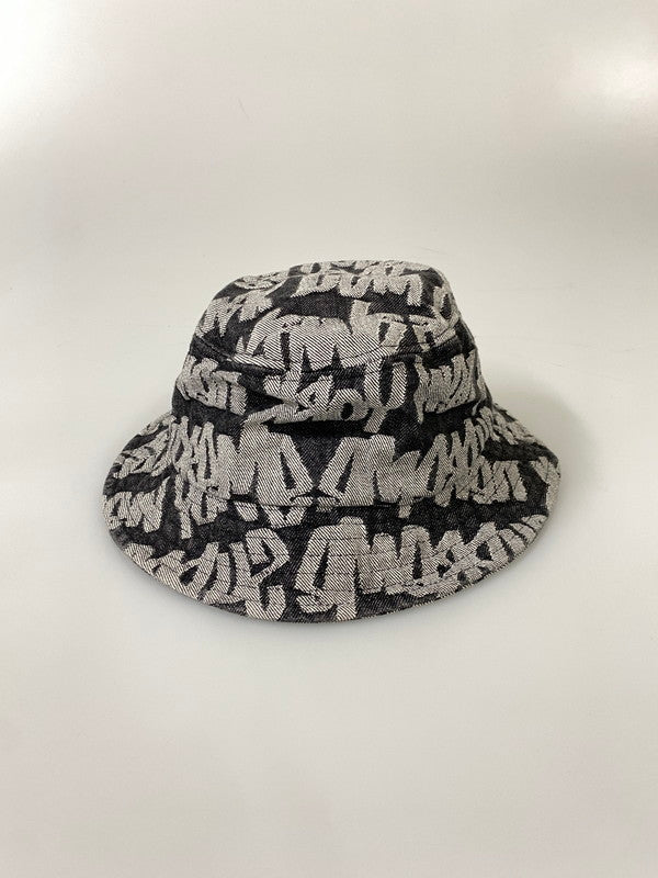 【中古品】【メンズ】 SUPREME シュプリーム FAT TIP JACQUARD DENIM CRUSHER ファット ティップ ジャカード デニム クラッシャー 帽子 ハット バケットハット 185-261008-KS-27-min サイズ：M-R カラー：ブラック/グレー 万代Net店
