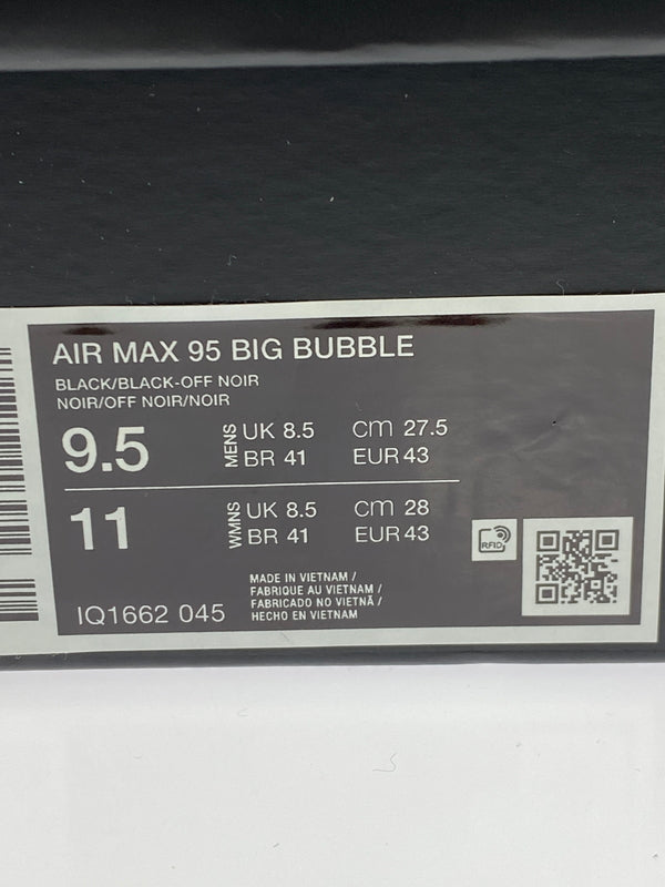 【中古品】【メンズ】 NIKE ナイキ AIR MAX 95 BIG BUBBLE エアマックス 95 ビッグバブル IQ1662-045 靴 スニーカー シューズ 160-261011-hu-04-min カラー：BLACK/BLACK-OFF NOIR 万代Net店