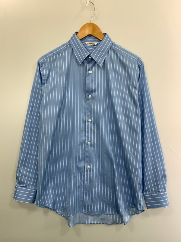 【中古品】【メンズ】 AURALEE オーラリー COTTON SILK STRIPE SHIRT A26SS01CS 26SS コットン シルク ストライプ シャツ 長袖シャツ メンズ トップス 140-261007-em-21-min サイズ：3 カラー：ライトブルー（ストライプ） 万代Net店