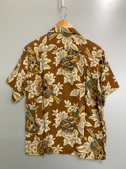 【中古品】【メンズ】 PEARL DINER パール ダイナー ALOHA SHIRT アロハ シャツ ハワイアン シャツ メンズ トップス 半袖シャツ 145-261005-em-35-min サイズ：M カラー：ブラウン系 万代Net店