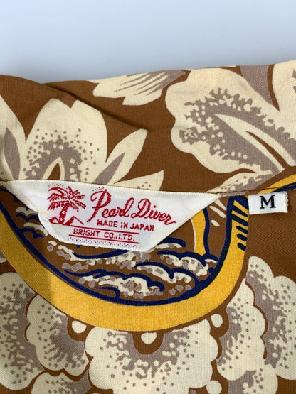 【中古品】【メンズ】 PEARL DINER パール ダイナー ALOHA SHIRT アロハ シャツ ハワイアン シャツ メンズ トップス 半袖シャツ 145-261005-em-35-min サイズ：M カラー：ブラウン系 万代Net店
