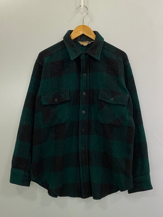 【中古品】【メンズ】 PETERS WHALER ピーターズ ウェイラー 60'S CPO WOOL SHIRT 60年代 ウールシャツ ヴィンテージ ウール製 シャツジャケット メンズ アウター 146-261007-em-33-min サイズ：M カラー：グリーン/ブラック 万代Net店