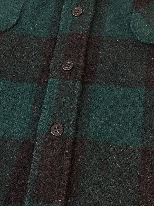 【中古品】【メンズ】 PETERS WHALER ピーターズ ウェイラー 60'S CPO WOOL SHIRT 60年代 ウールシャツ ヴィンテージ ウール製 シャツジャケット メンズ アウター 146-261007-em-33-min サイズ：M カラー：グリーン/ブラック 万代Net店