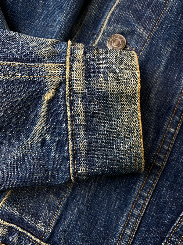 【現状渡し品】【メンズ】 LEVI'S リーバイス 60S 70 505 BIG E DENIM JACKET 60年代 70年代 505 ビッグE 赤タブ デニムジャケット メンズ アウター Gジャン ヴィンテージ 146-261015-em-06-min カラー：インディゴ 万代Net店