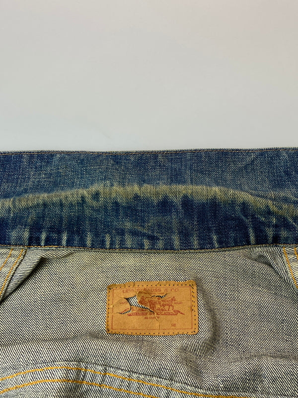 【現状渡し品】【メンズ】 LEVI'S リーバイス 60S 70 505 BIG E DENIM JACKET 60年代 70年代 505 ビッグE 赤タブ デニムジャケット メンズ アウター Gジャン ヴィンテージ 146-261015-em-06-min カラー：インディゴ 万代Net店