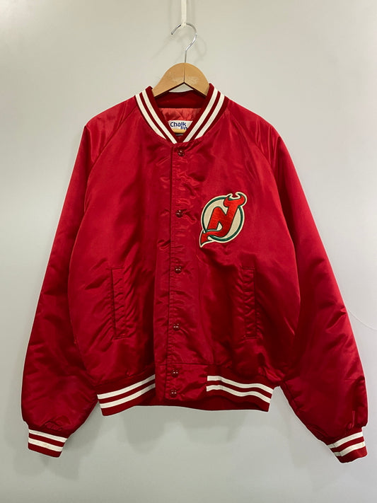 【現状渡し品】【メンズ】 CHALK LINE チョーク ライン 80S NYLON AWARD JACKET 80年代 ナイロン アワード ジャケット メンズ アウター スタジアムジャンパー スタジャン 146-261007-em-36-min サイズ：XL カラー：レッド 万代Net店