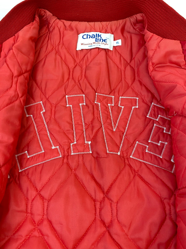 【現状渡し品】【メンズ】 CHALK LINE チョーク ライン 80S NYLON AWARD JACKET 80年代 ナイロン アワード ジャケット メンズ アウター スタジアムジャンパー スタジャン 146-261007-em-36-min サイズ：XL カラー：レッド 万代Net店