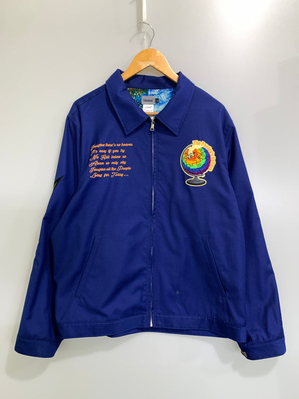 【中古品】【メンズ】 WANNA ワナ IMAGINE JACKET イマジン ジャケット メンズ アウター 刺繍 ワッペン プリント ブルゾン 142-261008-em-30-min サイズ：L カラー：ブルー 万代Net店