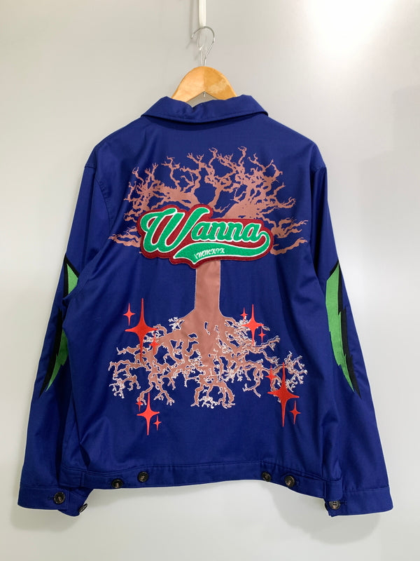【中古品】【メンズ】 WANNA ワナ IMAGINE JACKET イマジン ジャケット メンズ アウター 刺繍 ワッペン プリント ブルゾン 142-261008-em-30-min サイズ：L カラー：ブルー 万代Net店
