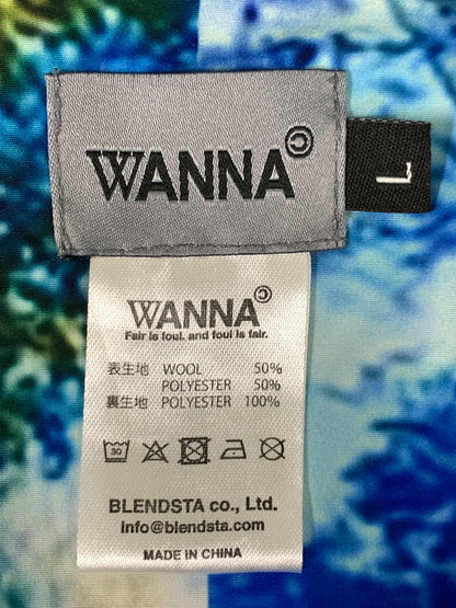 【中古品】【メンズ】 WANNA ワナ IMAGINE JACKET イマジン ジャケット メンズ アウター 刺繍 ワッペン プリント ブルゾン 142-261008-em-30-min サイズ：L カラー：ブルー 万代Net店