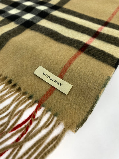【中古品】【メンズ/レディース】 BURBERRY バーバリー WOOL MUFFLER ITFRAFER10CAS ウールマフラー チェック スカーフ 大型ストール 183-261008-em-13-min カラー：ベージュ系 万代Net店
